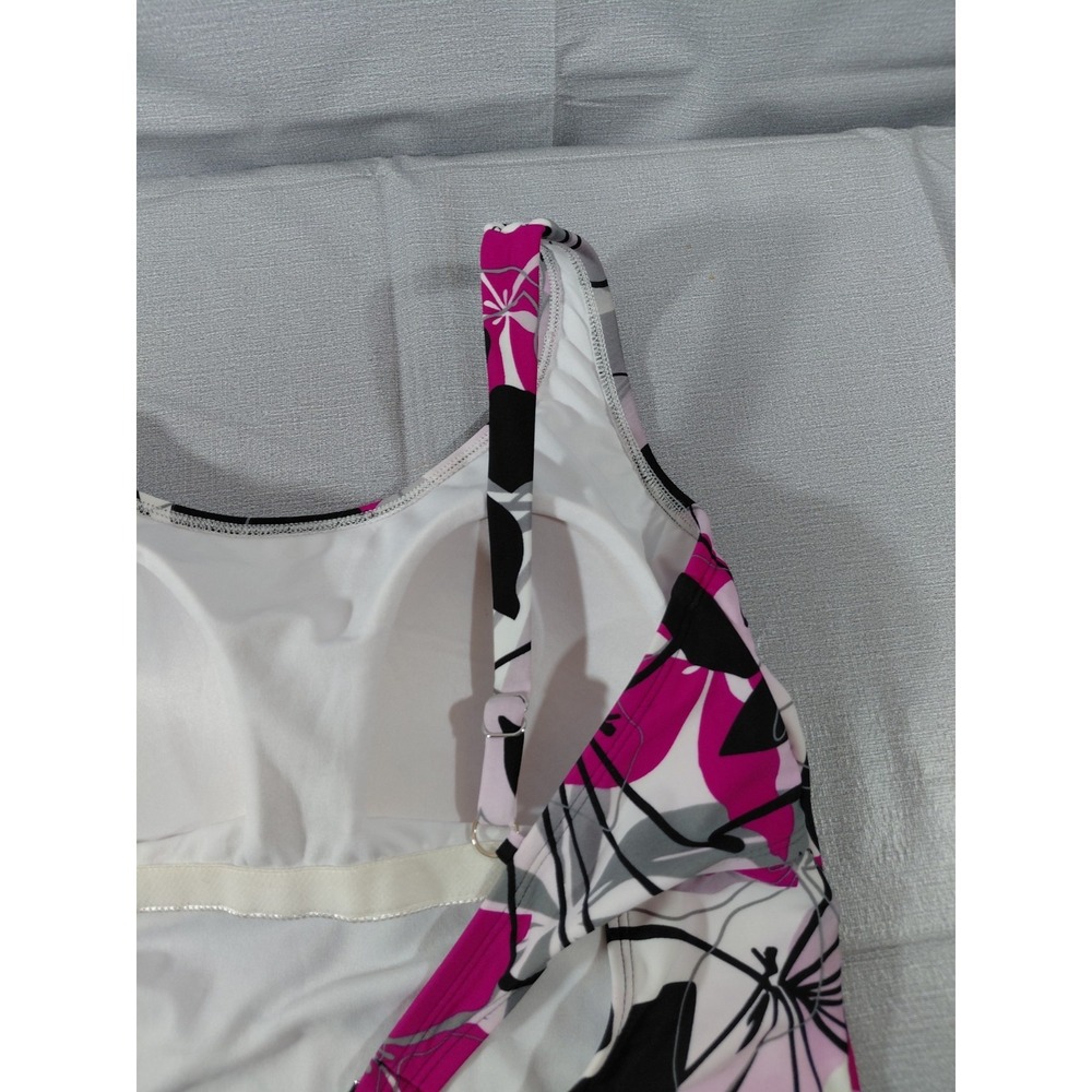 Catalina One Piece Tank Swimsuit Women's LG 12/14 Built in Bra Scoop Neck - Picture 5 of 12